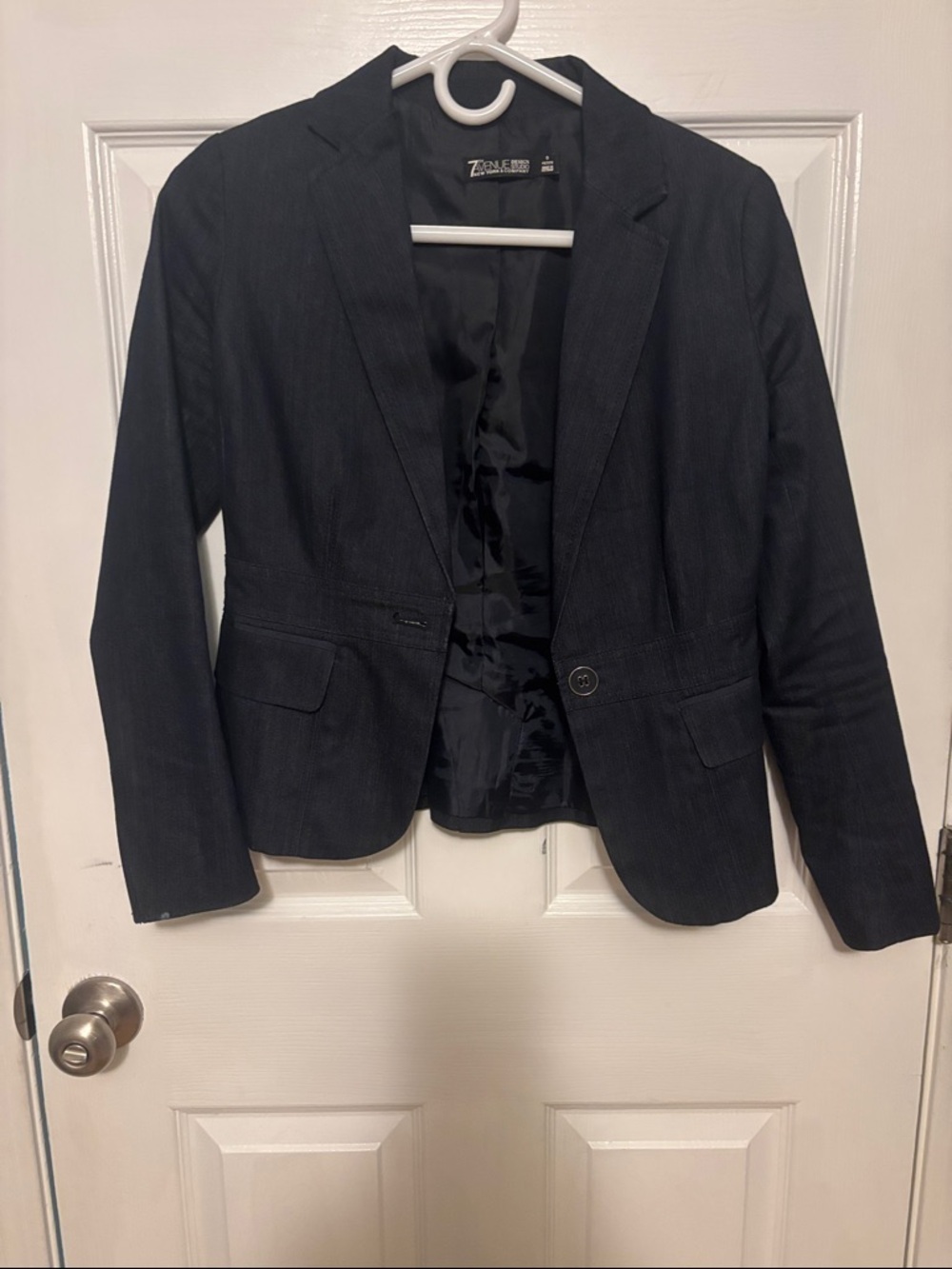 New York & Company Deep Navy Tailored Single-Button Blazer